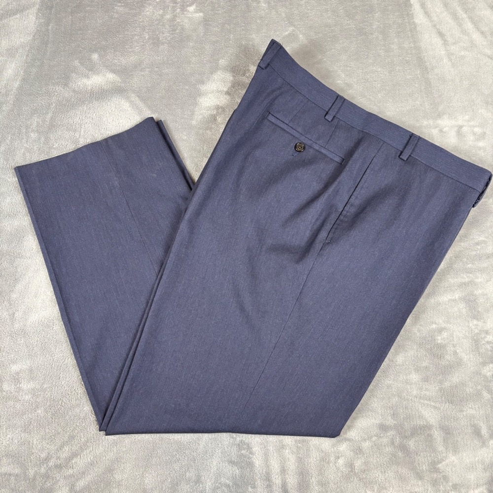 Ralph Lauren Slim Fit Men's Dress Pants Navy Blue‎ Polyester Viscose Size 42x30